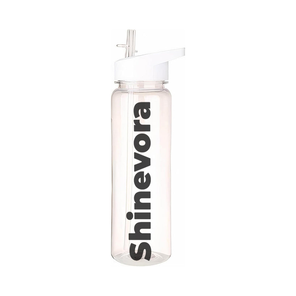 Shinevora Transparent 24 oz Sports Hydration Bottle with Straw, BPA-Free